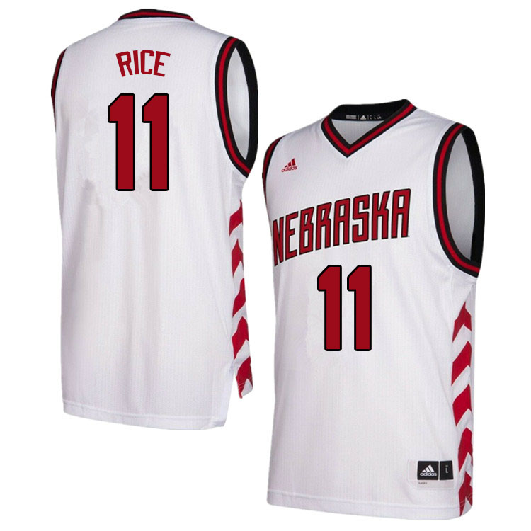Men #11 Eli Rice Nebraska Cornhuskers College Basketball Jerseys Stitched Sale-Hardwood